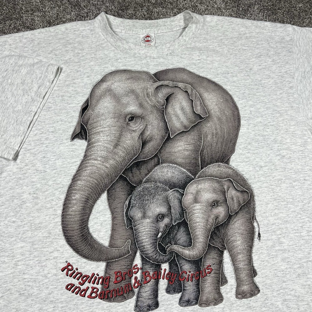 Vintage 90s Ringling Bros Barnum Bailey Circus Single Stitch T Shirt XL Elephant